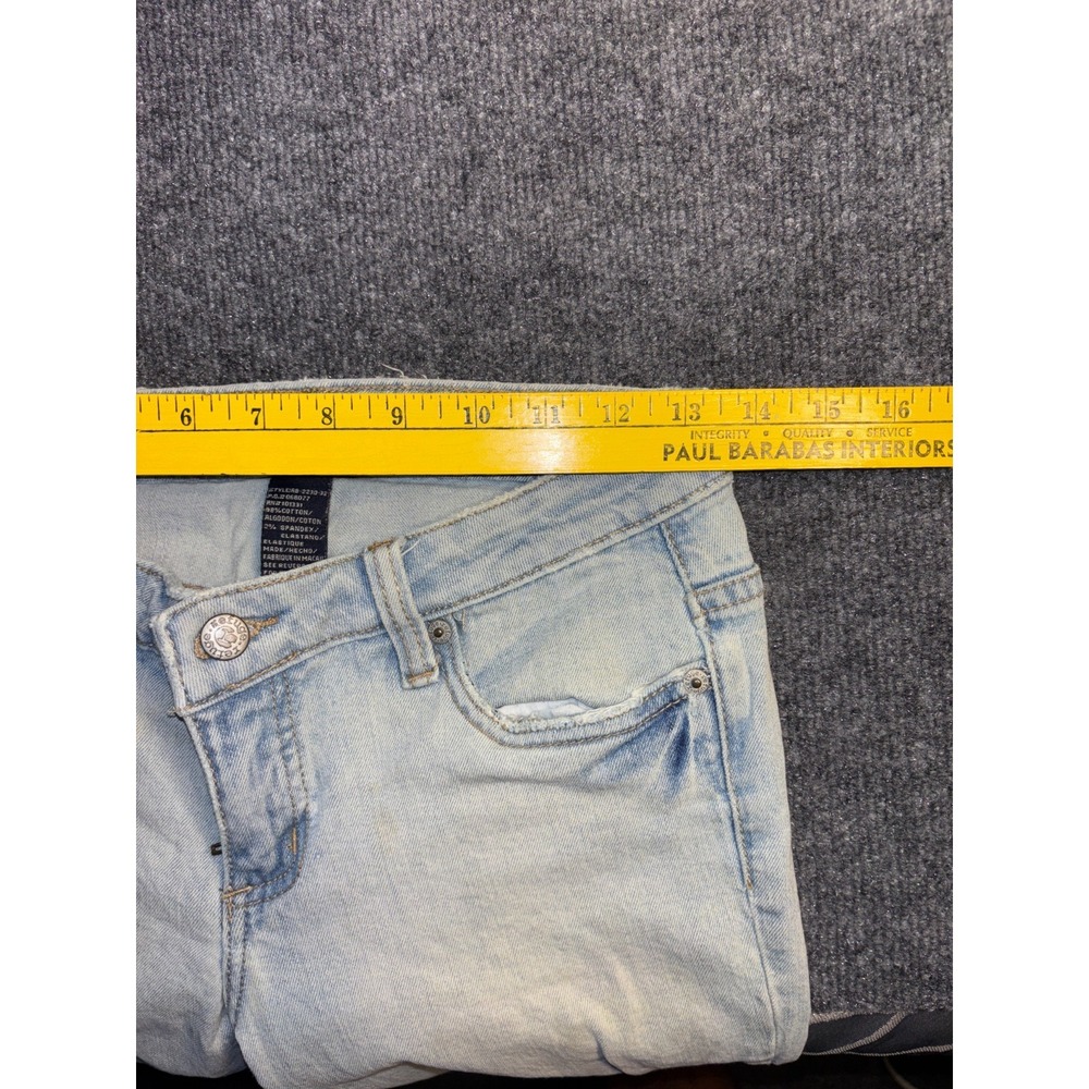 Refuge Jeans Womens 7 Blue Denim Stretch Light Wash Grunge Americana Bootcut Leg - Picture 11 of 14